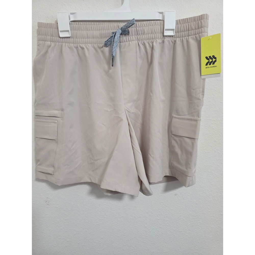All in Motion Mens 7" Cargo Shorts Preewo 4-Way Stretch UPF 50+ Large NWT